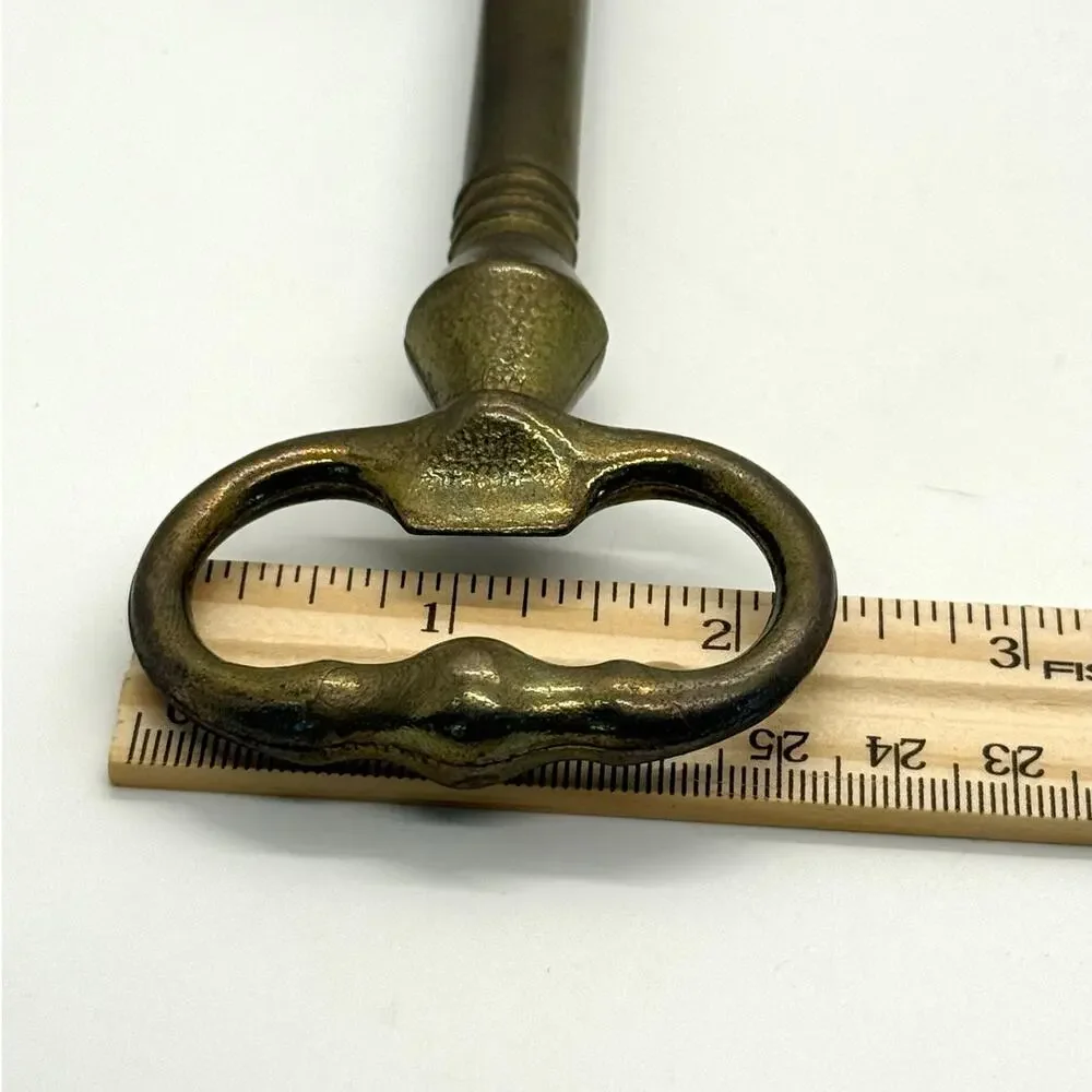 VTG Brass Skeleton Key Huntington W VA Inscribed 7 Inch‎ Souvenir Oversize Decor